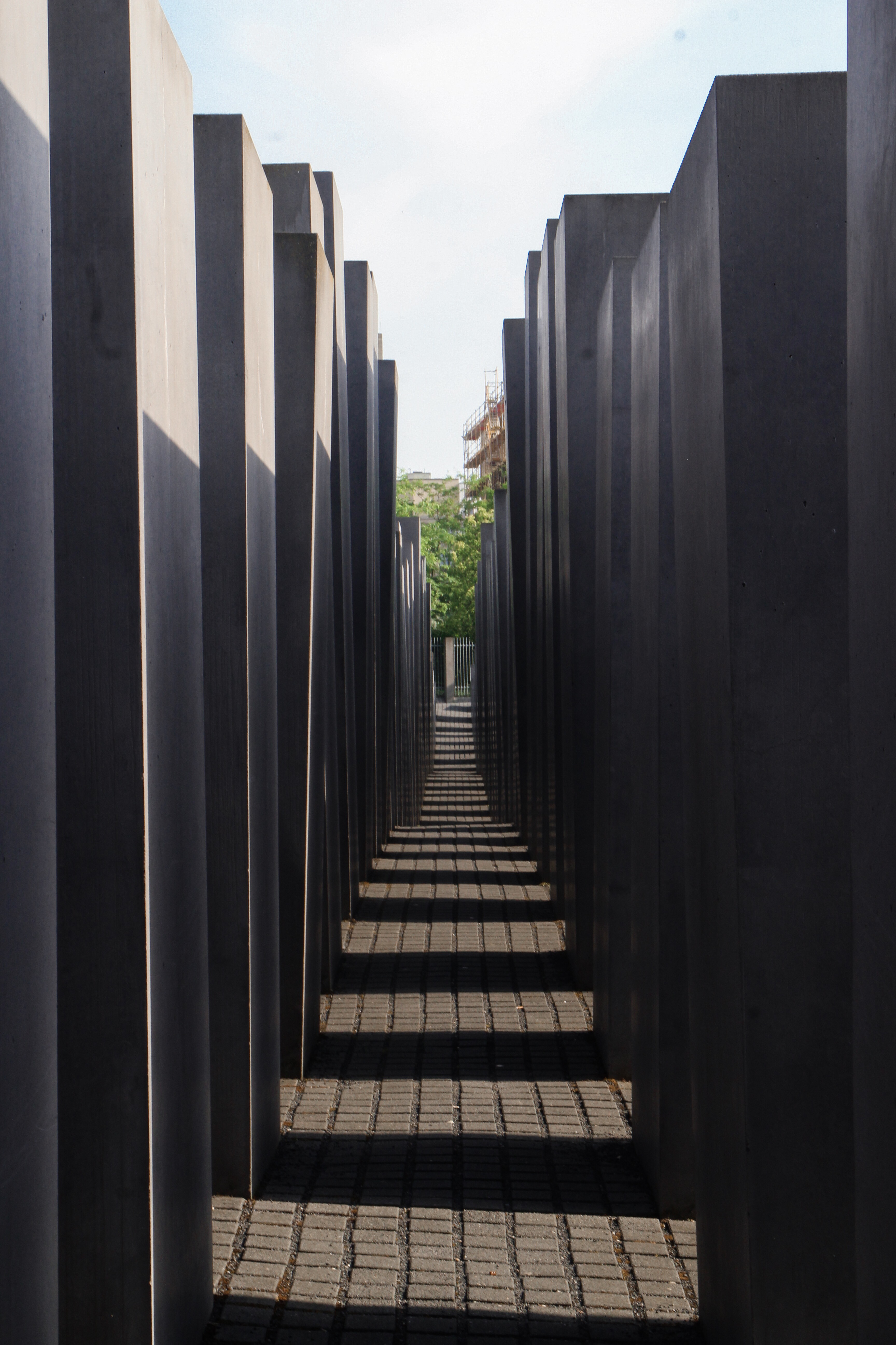 The Holocaust Memorial in Berlin made out of large concrete blocks