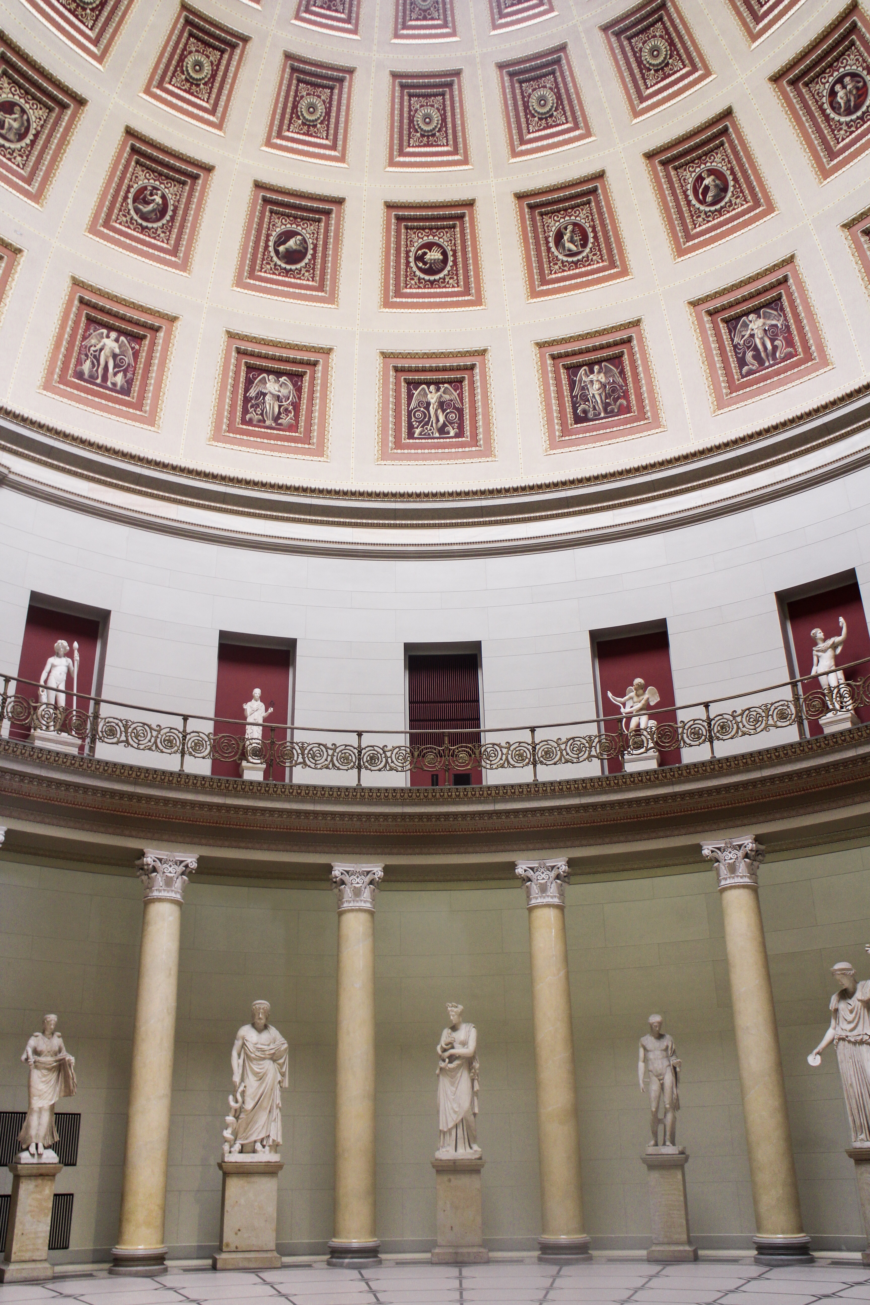 A symmetrical rotunda with statues